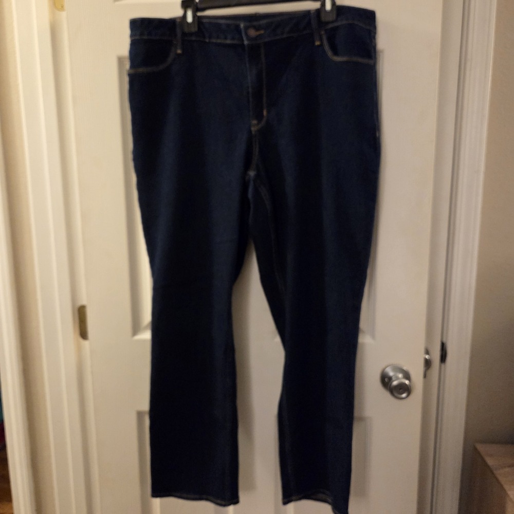 Old Navy sz 20‎ wow straight high rise dark wash jeans classic everyday comfort